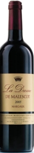 La Dame De Malescot 2005, Ac Margaux, Second Wine Of Château Malescot St Exupery, Famille Zuger Prop. Bottle