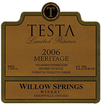 Willow Springs Meritage Testa Lmited Reserve 2006, VQA Bottle