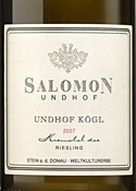 Salomon Undhof Undhof Kögl Riesling 2007, Dac Kremstal Bottle