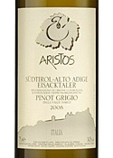 Aristos Pinot Grigio 2008, Doc Südtirol Alto Adige Bottle