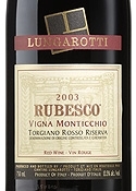 Lungarotti Rubesco Monticchio 2003, Doc Torgiano Rosso Riserva Bottle