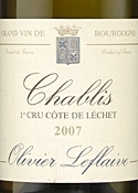 Olivier Leflaive Côte De Léchet Chablis 1er Cru 2007, Ac Bottle