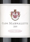Clos Marsalette 2005, Ac Pessac Léognan Bottle