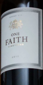 One Faith Vineyards Grand Vin 2012 Bottle