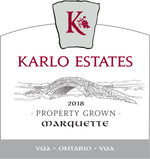 Karlo Estates Marquette Property Grown 2018, Prince Edward County Bottle