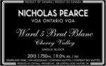 Nicholas Pearce Ward 5 Brut Blanc, Cherry Valley 2019, VQA Ontario Bottle