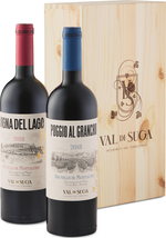 Val Di Suga 2 Terroir Single Vineyard Brunello Duo 2018, Two Bottles In Wooden Gift Box, Tuscany, Italy (1500ml) Bottle
