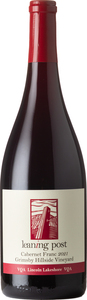Leaning Post Cabernet Franc Grimsby Hillside Vineyard 2021, Lincoln Lakeshore Bottle